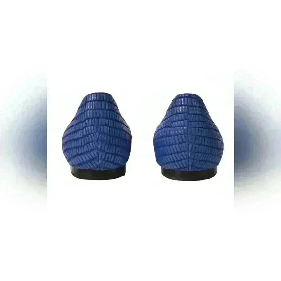 3.1 PHILLIP LIM White Blue Exotic Embossed Leather Pointed Flats 38EU 8US - Picture 3 of 7